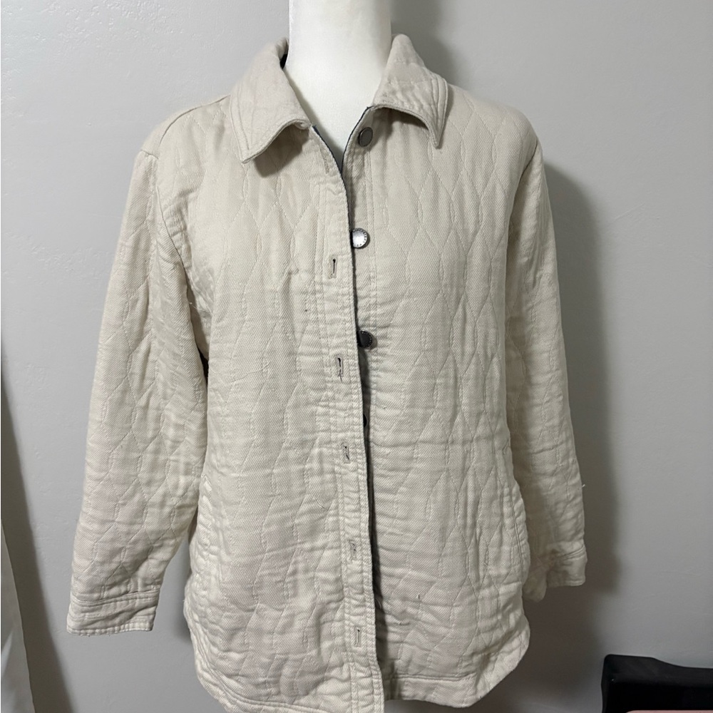 Jachs Cream and Navy Quilted Jacket